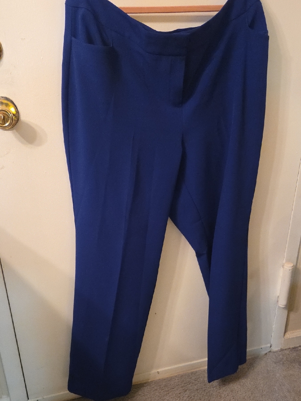Kasper Royal Blue Straight-Leg Trousers 16W